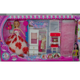 正品包邮芭比娃娃大礼盒套装厨房卧室家具梦幻居家女孩过家家玩具