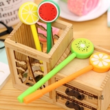 韩国文具 可爱水果棒棒糖中性笔创意针管水笔黑色0.5mm