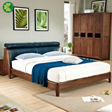几木朵家具北欧实木床1.8米大床皮艺床简约现代卧室家具1.5M婚床