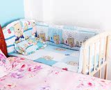实木婴儿床带护栏白色粉色单人儿童床幼儿男孩女孩公主