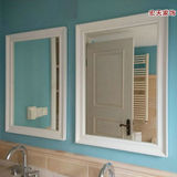 实木简欧浴室镜卫浴镜卫生间镜子装饰镜梳妆镜地中海壁挂镜