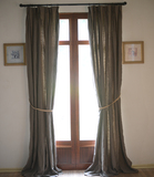 【绿洲】100%亚麻美式乡村北欧法式简约定制窗帘客厅卧室（咖啡）