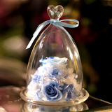 永生花爱心款玻璃罩礼盒保鲜玫瑰花盒礼物送女友爱人情人节日礼物
