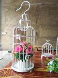 铁艺欧式白色鸟笼摆件落地式大号橱窗装饰品花架灯笼金属酒店道具