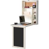 多功能办公桌电脑桌折叠书桌挂墙折叠桌欧式壁桌小户型写字台书架