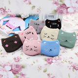 韩国纯棉猫头冰袋卡通遮光促进睡眠缓解眼袋热敷男女护眼罩送耳塞
