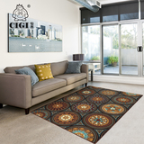 欧式简约现代卧室满铺地毯客厅茶几沙发大地毯几何图案长方形深色