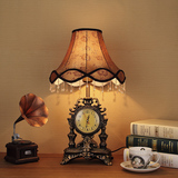 欧式复古台灯卧室灯床头台灯美式古典可调光创意装饰钟表台灯仿古