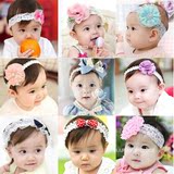 韩国儿童假发蕾丝发饰女蝴蝶结蕾丝头饰发箍宝宝婴儿拍照发带