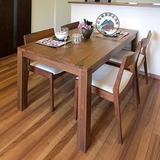 橡木北欧宜家餐桌日式小户型餐台简约现代胡桃木色实木桌椅子组合