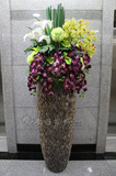 高品质现代贝壳落地花瓶仿真花套装 酒店商业会所大型整体花艺