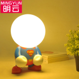 led节能小夜灯创意可爱超人USB充电台灯儿童卧室床头灯具