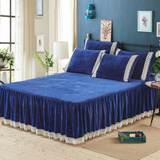 欧式床罩单件床裙式加厚防滑保护床套蕾丝边床群1.5米1.8m双人2.0