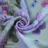 75d双边定位蓝紫色系印花雪纺布料 连衣裙布料 服装面料