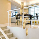 原创LED别墅楼梯口吊灯个性简约创意客厅咖啡螺旋复式楼吊灯