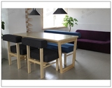 日式创意原木黑胡桃木餐桌 橡木日式餐桌椅组合实木餐桌宜家