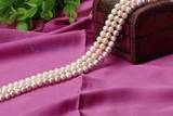 天然淡水珍珠7-8MM白色粉色紫色圆形DIY手链项链 散珠批发