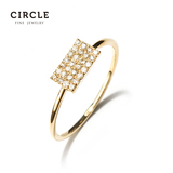 Circle珠宝钻戒女18K黄金钻石戒指豪华群镶排钻钻石首饰正品