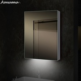 欧式单门智能带灯浴室镜柜高清双面镜柜门壁挂铝制卫生间镜箱定制
