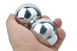 狂神锻炼保健手球镀锌铁球健身健康球光滑净亮空心球一对50mm