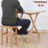实木折叠桌 餐桌 简易桌子 家用折叠桌 实木 正方形折叠桌  餐桌