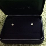 钻石耳钉Tiffany正品美国代购直邮 solitaire 铂金94分GVVS1耳环