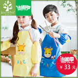 韩国KK树儿童卡通围裙画画衣美术防水罩衣男童女童反穿衣长袖围兜