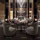 现代休闲沙发桌椅组合新中式酒店会所餐厅沙发售楼处洽谈接待沙发