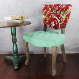 特价欧式美式橡木复古扇形实木餐椅子做旧古典椅酒店酒吧咖啡餐厅