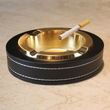 实用时尚真皮烟灰缸创意礼物大号精品欧式烟缸特价 酒吧烟灰缸