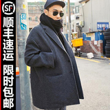 韩版冬季羊毛大衣的男人外套加厚毛呢休闲风衣韩国新品男装中长款