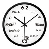 摩门Momen创意钟表简约黑白算数静音挂钟表圆形玻璃电池机芯时钟