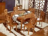 实木中式餐桌椅组合折叠伸缩饭桌橡木组装餐台凳子方桌圆桌6/8人