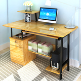 简易电脑桌台式桌 家用办公桌带门带抽屉带锁 写字桌书桌1米长