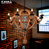 传统欧式创意田园个性艺术灯具复古客厅餐厅别墅北欧简约麻绳吊灯