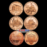 【力荐】M-2全新 美国1美分6枚硬币 林肯诞生200周年加盾牌加大会