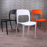 彩色塑料餐椅靠背成人加厚简约客厅餐椅咖啡厅快餐店户外塑胶椅子