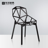 饰派变形金刚餐椅铝合金属餐厅椅子蜘蛛网椅休闲创意家具时尚个性