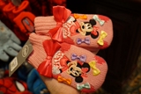 香港迪士尼乐园正品代购 米妮卡通彩色蝴蝶结 儿童针织手套 保暖