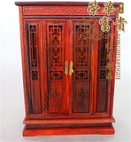 红木雕工艺品摆件红酸枝小佛龛微型迷你柜子 玉器展示道具