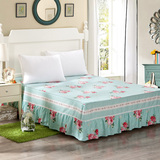 床上用品全棉活性印染床裙斜纹单双人床单学生床罩植物花卉