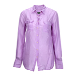 FRED PERRY佛莱德 派瑞紫色桑蚕丝材质复古柔软女士长袖衬衫