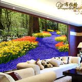 花草海洋卧室客厅电视背景墙壁纸3d立体影视墙纸田园风景花卉壁画