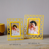 现代简约黄色铁艺镂空相框摆台组合样板房家居客厅桌面装饰摆件