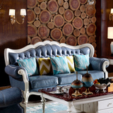 欧式进口真皮沙发 头层牛皮 简约小户型客厅123组合 美式实木家具