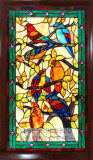 欧式教堂彩色玻璃 蒂凡尼艺术门窗隔断屏风 彩绘立线彩晶透光钢化