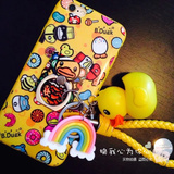 香港周年纪念苹果iPhone6S Plus指环手机壳可爱大黄鸭吊坠5s软壳