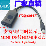 主动式MINI DP转HDMI2.0转换线4K 60HZ迷你dp雷电转hdmi2.0接口to