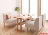 简易沙发 小户型日式卡座三人布艺沙发 西餐咖啡厅沙发桌椅