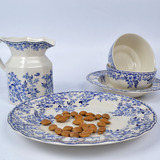外贸原单餐具陶瓷牛排盘 出口英国大盘蓝色青花瓷碗装饰家居摆件